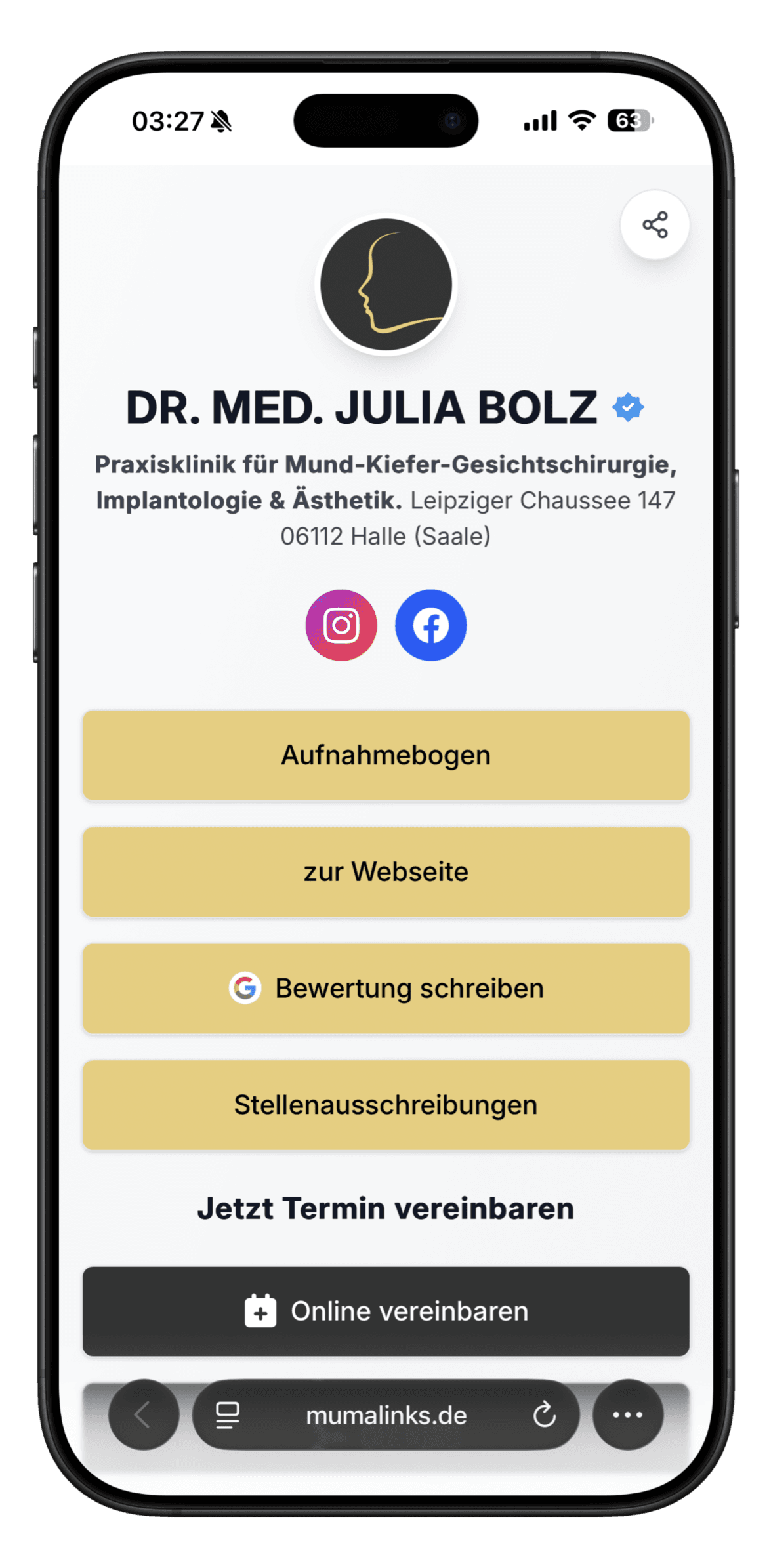 mumalinks Dashboard Preview