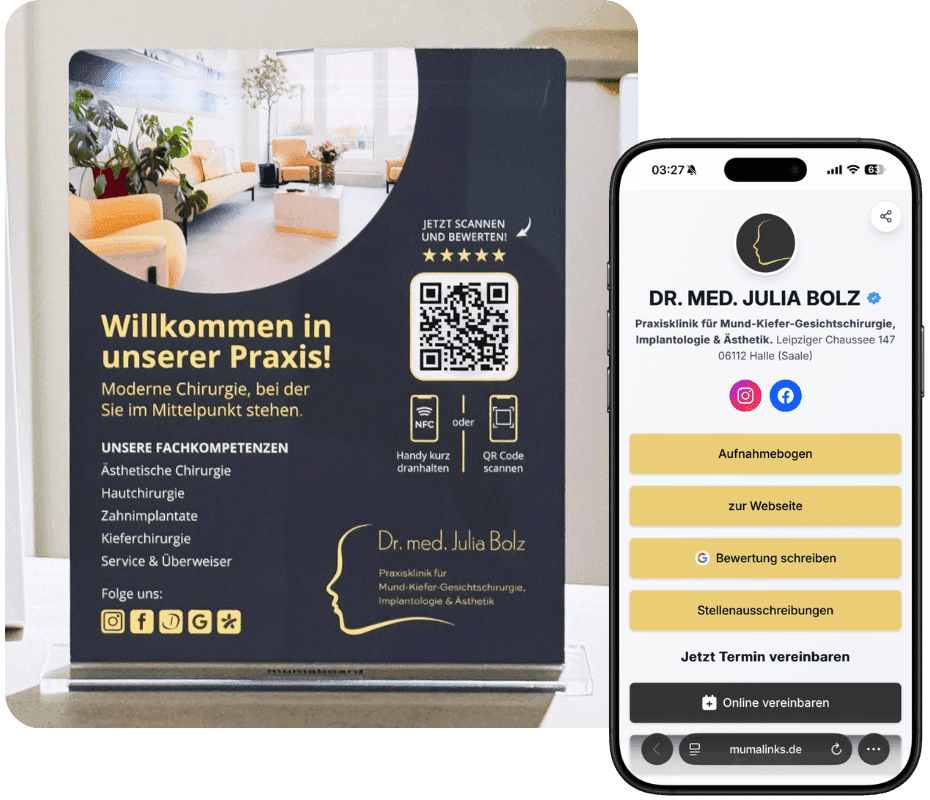 Product shot mumaboard L on counter with QR